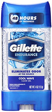 Gillette Endurance Clear Gel Cool Wave Anti-Perspirant/Deodorant 4 Oz (Pack of 6) (packaging may vary)