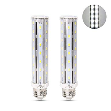 15W Cool White LED Corn Light Bulb, T10 Tubular Bulb Replacement for Piano Light Ceiling Pendant Wall Table Floor Lamp Fixture Kitchen Bathroom Bedroom (E26 6500K, 2Pack)