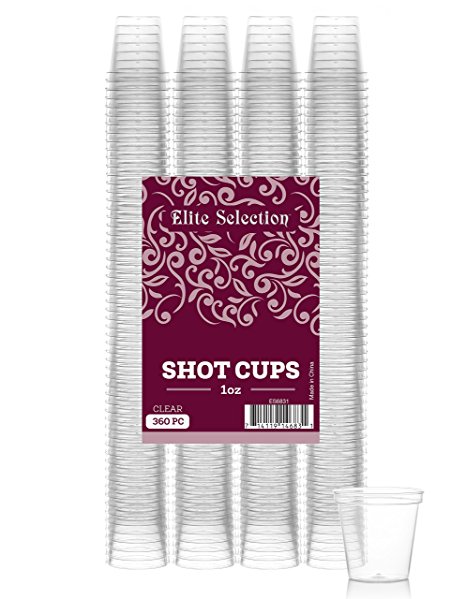 Elite Selection Pack Of 360 Party 1 Oz. Shot Glasses Disposable Plastic Cups