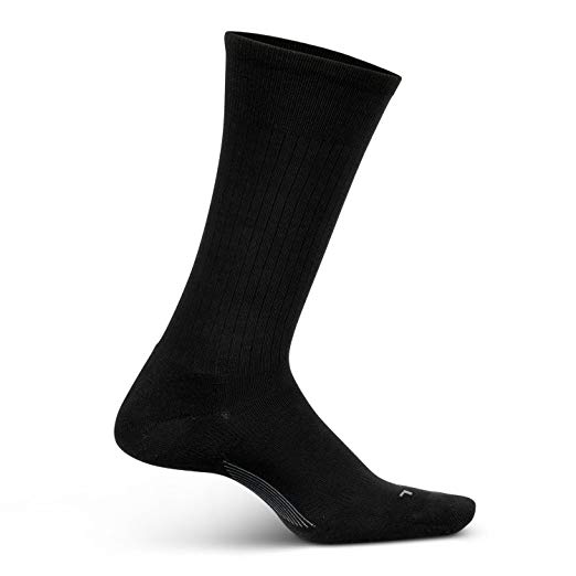 Feetures Men's Everyday Performance Dress Sock - Classic Rib Cushion Crew