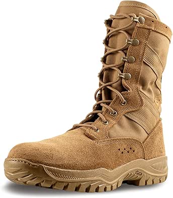 Belleville C320 One Xero 8 Inch Combat Boots for Men - Ultra-Lightweight Army/Air Force OCP ACU Coyote Brown Leather with Vibram Incisor Traction Outsole; Berry Compliant