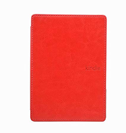 Huasiru PU Leather Case Cover for Amazon Kindle 4 & Kindle 5 Generation (Button Version) Only, Red