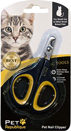 Pet Republique Professional Cat Nail Clippers - Claw Trimmer for Cat, Kitten, Puppy, Dog, Hamster, Small Breed Animals (Mini Clipper)