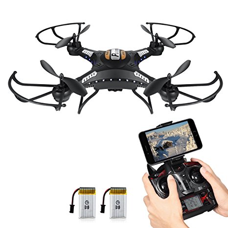 Drone with HD Camera, Potensic® F183WH Altitude Hold 4CH Six-Axis RC Quadcopter Drone 2MP Camera Helicopter FPV 2.4GHZ Phone Quadcopter with WiFi, 360 Degree Rollover