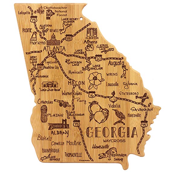 Totally Bamboo Georgia State Destination Bamboo Serving and Cutting Board