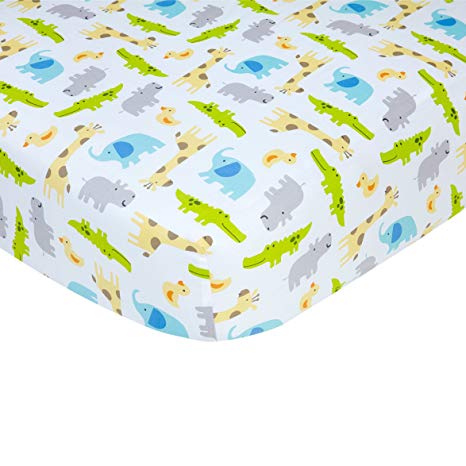 Carter's Safari Print Cotton Sateen Crib Sheet - 52" x 28"