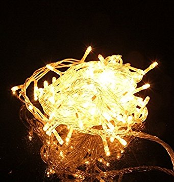 EVERMARKET(TM) 30FT 10M 100 LED Waterproof String Light with 8 Flashing Modes for Christmas Holiday Fairy Wedding Party Indoor Outdoor Decoration Lighting, Warm White - 1 Pack
