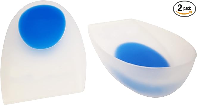 NatraCure Silicone Gel Heel Cup Cushions Size: L/XL (1 Pair) - Shoe Insert Pad for Shock Absorption, Heel Spurs & Pain Relief