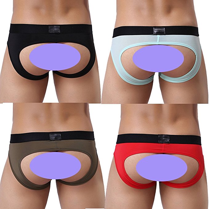 COSOMALL Men's Breathable Cotton G-String Underwear Sexy Jockstrap Briefs