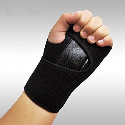 Glodeals Breathable Wrist Brace Wraps Hand Support Compression with Fingers Stabilizer Pain Relief for Fitness Exercise Black (Left Hand)