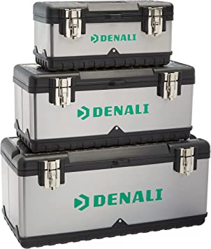 Amazon Brand - Denali Tool Box with Metal Latches, Set of 3