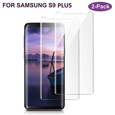 Galaxy S9 Plus Screen Protector, Bluedor S9 Plus Tempered Glass Screen Cover Protector 3D Curved HD Clear Anti-Scratch Anti-fingerprint and Bubble-Free Screen Shield
