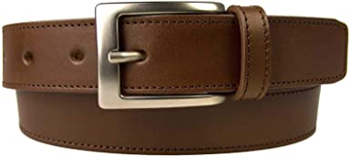 Solid Leather Belt - Made In UK - Decorative Fine 'English Shoe Stitch' Detail