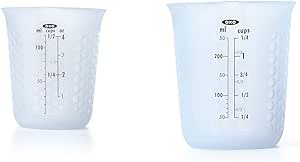 OXO GG MINI SQUEEZE & POUR SILICONE MEASURING CUP & GG 1 CUP SQUEEZE & POUR SILICONE MEASURING CUP