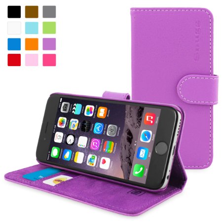 iPhone 6 / 6s Case, Snugg® - Leather Wallet Cover Case with Lifetime Guarantee (Purple) for Apple iPhone 6