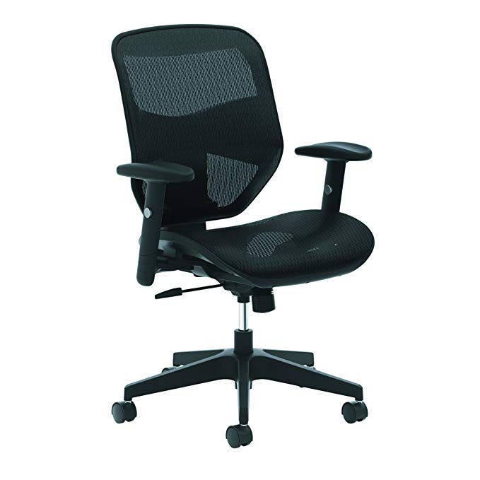 HON Prominent High Back Task Chair - Mesh Back and Seat Office Chair for Computer Desk, Black (HVL534)