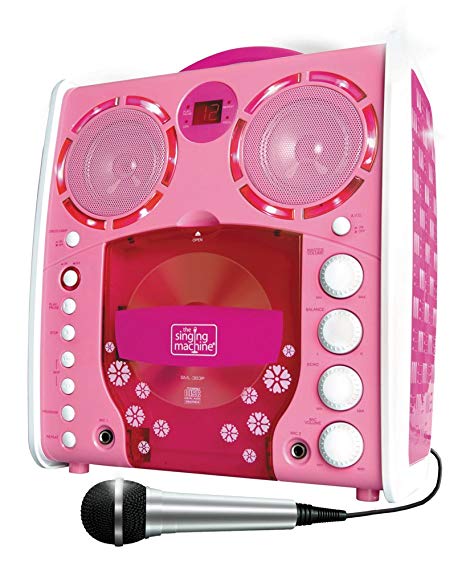 Singing Machine SML-383 Portable CD-G Karaoke Player and 3 CDGs Party Pack - Pink