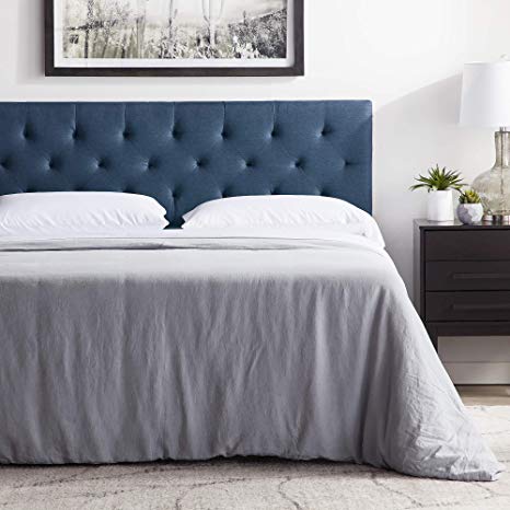 LUCID Mid-Rise Upholstered Headboard - Adjustable Height from 34” to 46” - King/California King - Cobalt