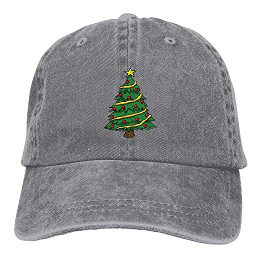Yueha Men&Women Christmas Trees Classic Washed Dyed Cotton Solid Color Baseball Hat One Size
