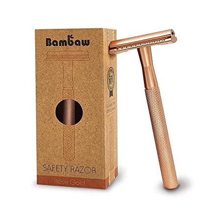 Rose Gold Safety Razor Women | Metal Razors for Women | Reusable Razor | Eco Friendly Shaving | Metal Shaver | Double Blade Razor | Waste Free | Ladies Safety Razor | Eco Razors for Women | Bambaw