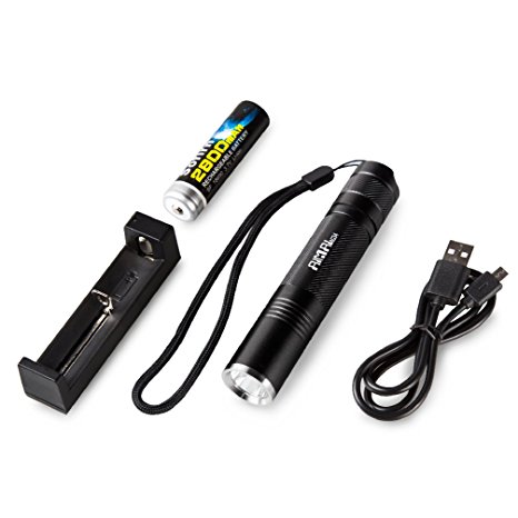Pen Light LED Flashlight Torch 540 Lumens Bright XML2 LED EDC Flashlight Waterproof Handheld Lantern Light With 5 Light Modes, Including Rechargeable 18650 Battery   Wall charger