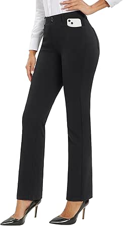 Stelle Women's 30" Straight Leg Dress Pants High Waisted Slacks Dress Pants for Office Work with 4 Pockets