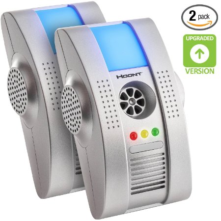 Hoont™ 2 Pack Plug-in Electronic Total Pest Eliminator   Night Light - Eradicates Insects and Rodents [UPGRADED VERSION]