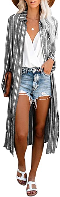 Dokotoo Womens Fashion Print Kimono Tassel Casual Cardigan Loose Cover up