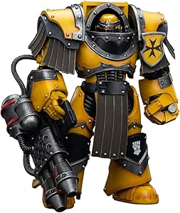 YIZRIO JoyToy Warhammer 40K The Horus Heresy Genuine License 1/18 Imperial Fists Legion Cataphractii Terminator Squad Legion Cataphractii with Heavy Flamer 4.8inch Action Figure