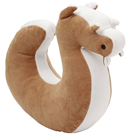 U-shaped Squirrels Neck Pillow Office Travel Pillows (coffee)