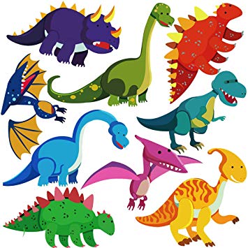 DEKOSH Dinosaur Wall Decals for Nursery Decor | Jurassic World T-rex Colorful Peel & Stick Animal Kids Wall Stickers for Baby Bedroom, Playroom Murals