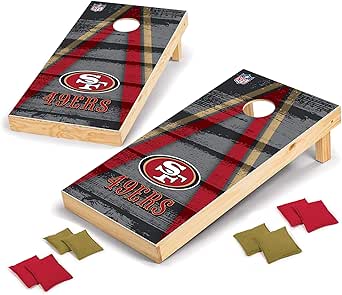 NFL Pro Football 2' x 4' Wood Direct Print Tournament Cornhole Set by Wild Sports, Comes with 8 Bean Bags - Perfect for Tailgate, Outdoor, Backyard