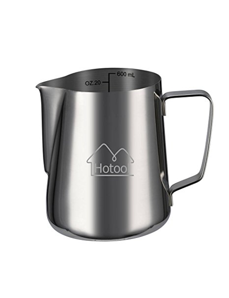 20 oz Stainless Steel Milk Frothing Pitcher with Measurement Scales for Espresso Machines, Milk Frother, Latte Art
