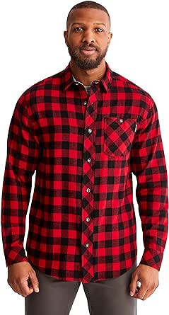 Timberland PRO Men's Woodfort Mid-Weight Flannel Work Shirt Utility Button