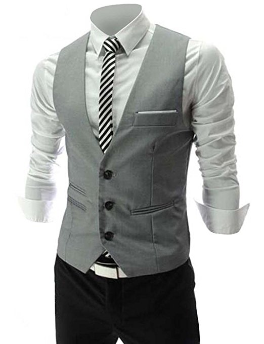 Zicac Men‘s Top Designed Casual Slim Fit Skinny Dress Vest Waistcoat