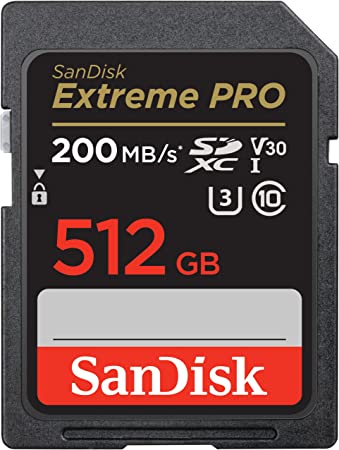 SanDisk 512GB Extreme PRO SDXC UHS-I Memory Card - C10, U3, V30, 4K UHD, SD Card - SDSDXXD-512G-GN4IN