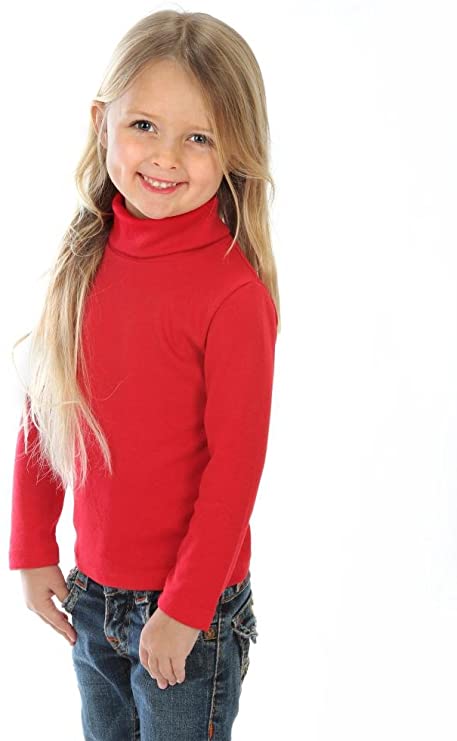 high5 Little Girls Solid Color Turtleneck 100% Cotton (2-5 Years) Multiple Colors