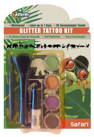 Glimmer Body Art SAFARI Glitter Tattoo Kit