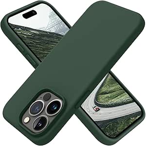 OTOFLY for iPhone 15 Pro Max Case [Compatible with MagSafe] [2 Screen Protectors] Full-Body Silicone Shockproof Slim Thin Phone Case for iPhone 15 Pro Max 6.7 inch (Forest Green)