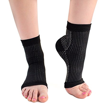 Plantar Fasciitis Socks with Arch Support, BEST Anti-Fatigue Compression Foot Sleeve, Ankle Brace, Increase Circulation & Relieve Pain FAST, Reduce Swelling, Heel Spur, Superior than Splint, Size S/M