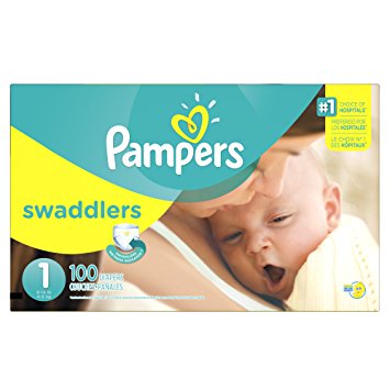 Pampers Swaddlers Newborn Diapers, Size 1, 100 Count