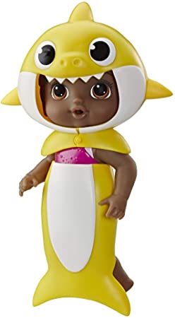 Baby Alive, Baby Shark Black Hair Doll, with Tail and Hood, Inspired by Hit Song and Dance, Waterplay Toy for Kids Ages 3 Years Old and Up