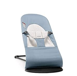 BabyBjörn Bouncer Balance Soft, Blue/Gray, Woven/Jersey | 2-in-1 Adjustable Baby Bouncer Seat and Toddler Chair, Newborn to Toddler (8-29 lbs), 4 Positions, Lightweight & Portable