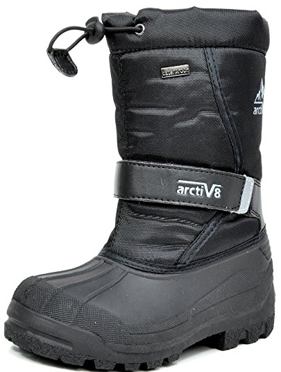 ARCTIV8 KPOLE New Kids Casual Everyday Faux Fur Lining Padded Insole Zip Up Winter Outdoor Snow Skii Boots