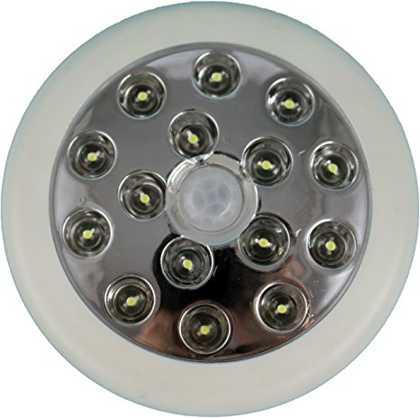 ADX 15LEDPIR-WH LED 140-Degree 12 Meter Security PIR Infrared Motion Sensor Detector Wall Light Outdoor, White, Single
