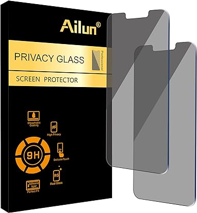 Ailun Privacy Screen Protector for iPhone 14 Plus/iPhone 13 Pro Max [6.7 Inch Display] 2 Pack Anti Spy Private Tempered Glass [Black]