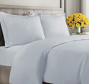 Duvet Cover Full Size Set - Extra Soft Full Size Duvet Cover - 80" x 90" Full Duvet Cover w/ 2 Pillow Shams - Hotel Luxury, Easy Care & Fade Free - Comforter Cover w/ Zipper Closures & Ties (Sky Blue)