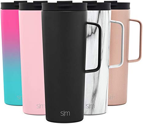 Simple Modern 24oz Scout Coffee Mug Tumbler - Travel Cup for Men & Women Vacuum Insulated Camping Tea Flask with Lid 18/8 Stainless Steel Hydro - Midnight Black