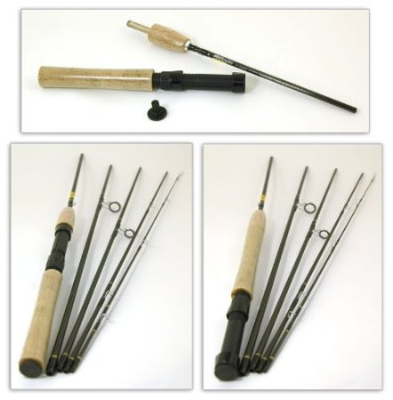 BISON 5 SECTION TRAVEL FLY  SPINNING ROD 8 46  ROD TUBE