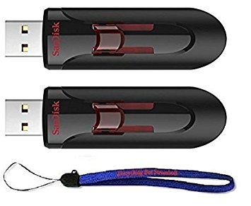 SanDisk 64GB Glide 3.0 CZ600 (2 Pack) 64G USB Flash Drive Flash Drive Jump Drive Pen Drive High Performance - with (1) Everything But Stromboli (tm) Lanyard